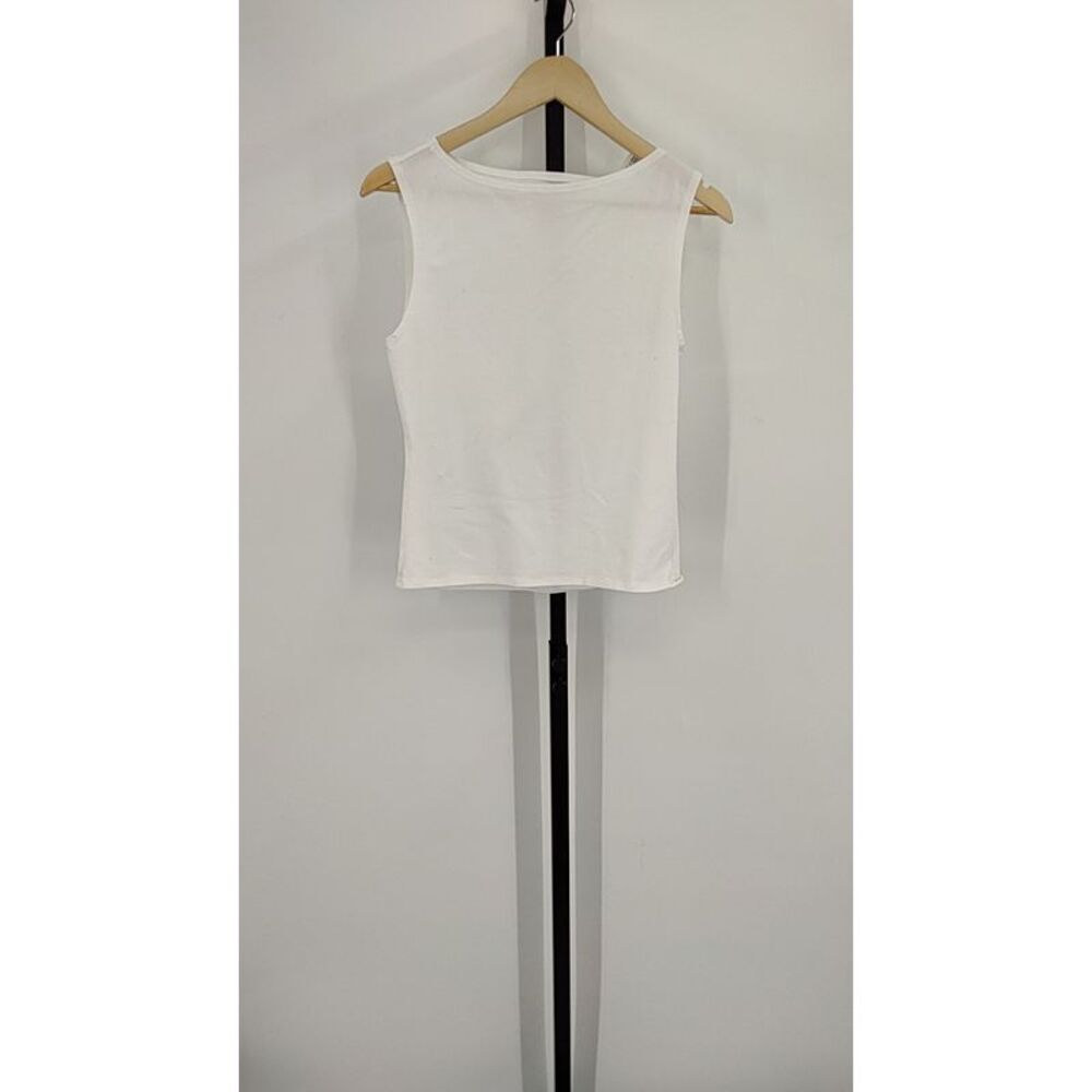 Quince Women Stretch Cotton Jersey Boat Neck Tank White M
